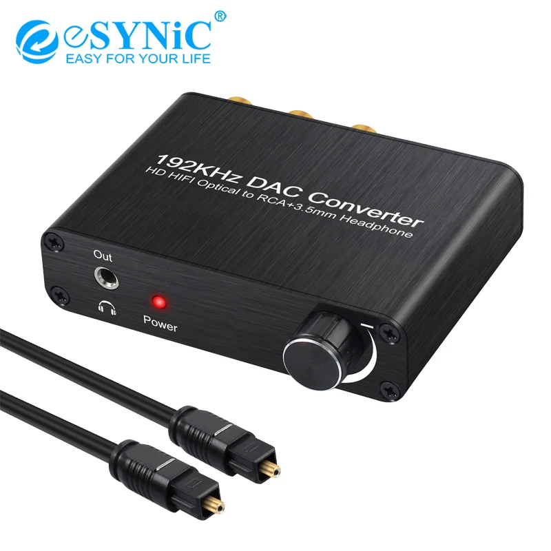 ESYNiC 5.1CH цифро аналоговый аудио конвертер 192 кГц ЦАП SPDIF оптический Coxial для RCA L/R 3 5
