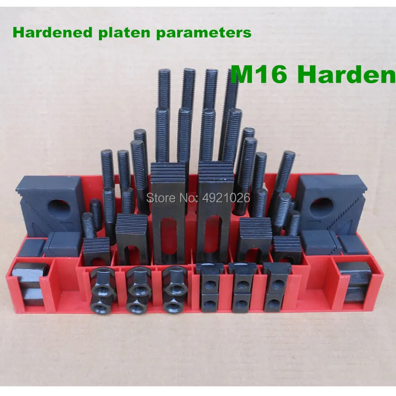 Hardening quality milling machine clamping set M16 58pcs mill clamp kit vice,clamping tool(A3 material heat deal )