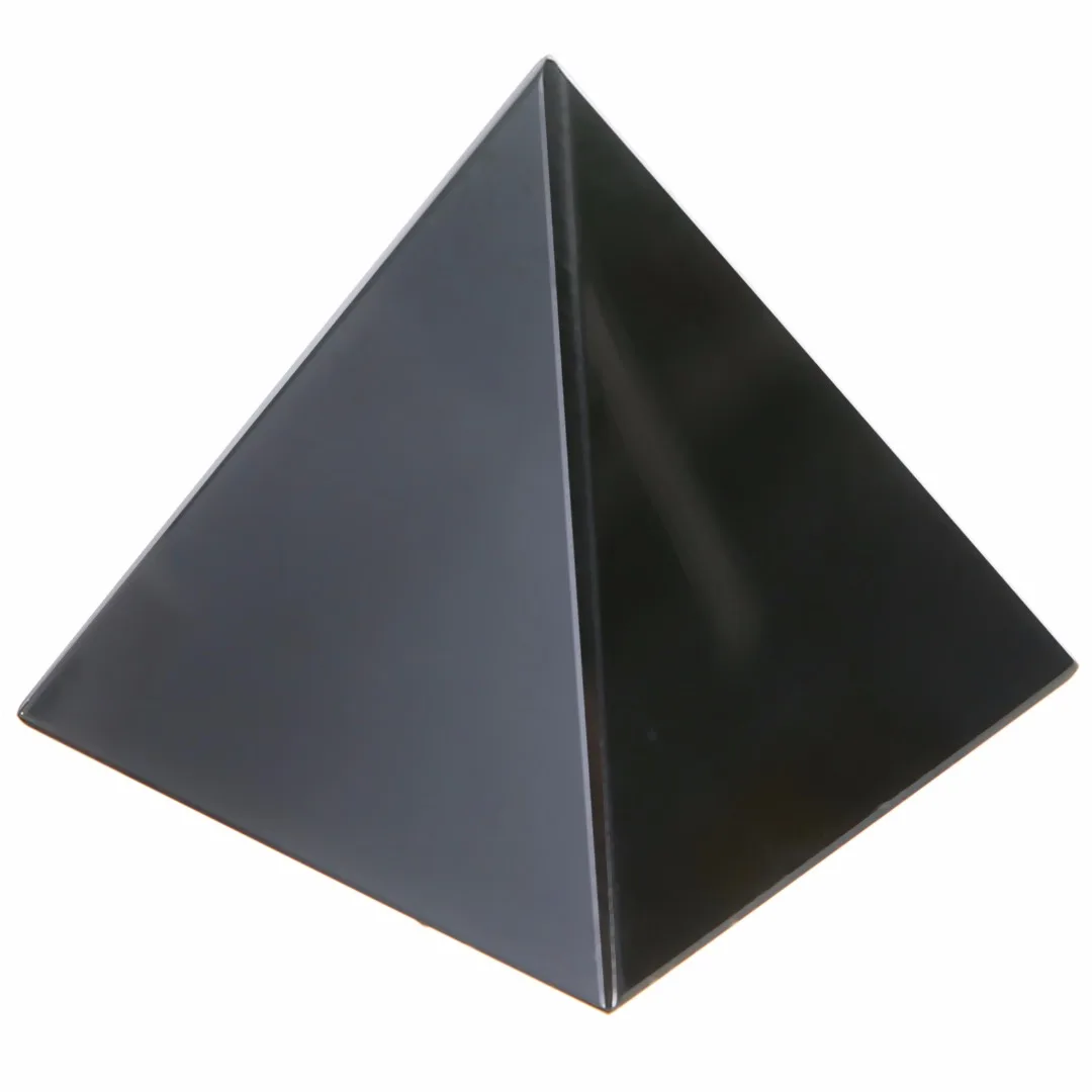 

1pc Natural Pyramid Obsidian Quartz Crystal Stone Rock Healing Black Mineral Specimen Decoration Crafts 4cm