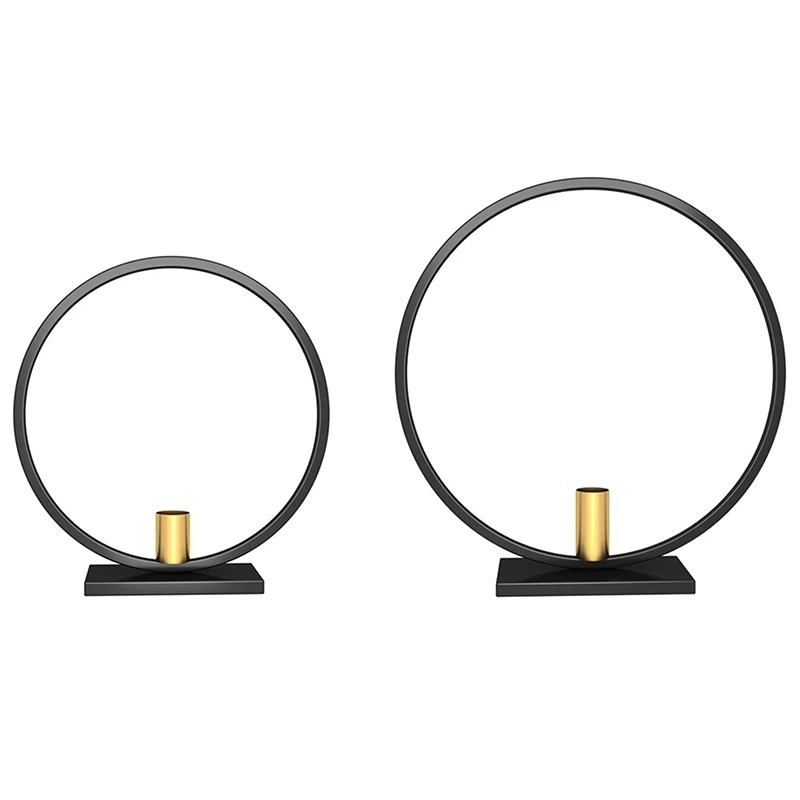 Metal Candle Holders Black Rack Round Iron Candlestick Home Christmas Party Table Centerpiece Decoration 5 Orders | Дом и сад