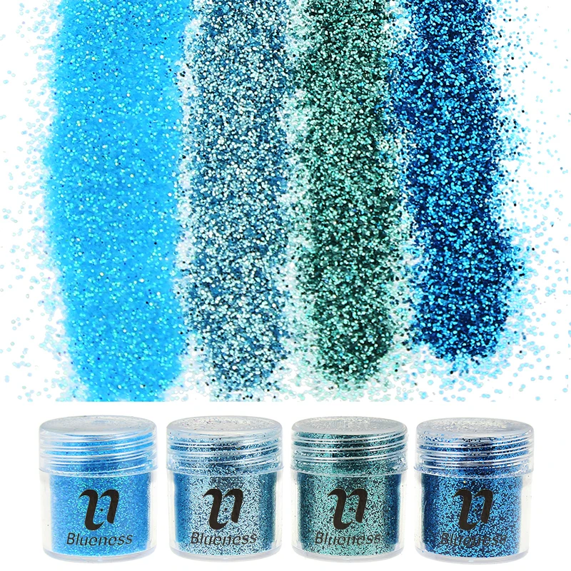 Blueness 4 цвета Bling синие блестки украшение для ногтей Единорог порошок 3D