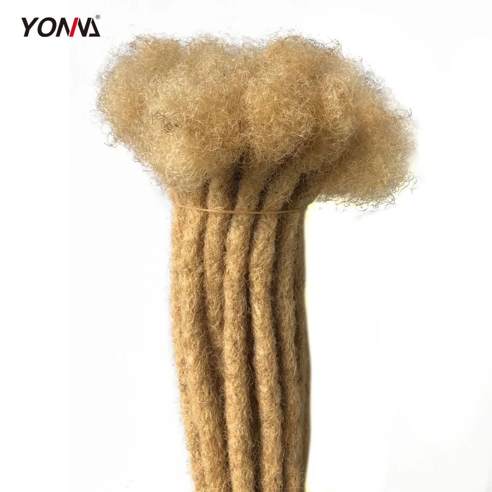 YONNA Human Hair Dreadlocks Microlocks Sisterlocks Hair Extensions 40Locs Full Handmade (0.4cm Width)