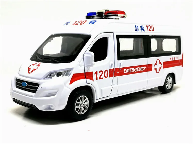 1:32 весы машинка для скорой помощи аварийно спасательный автомобиль сплав звук и