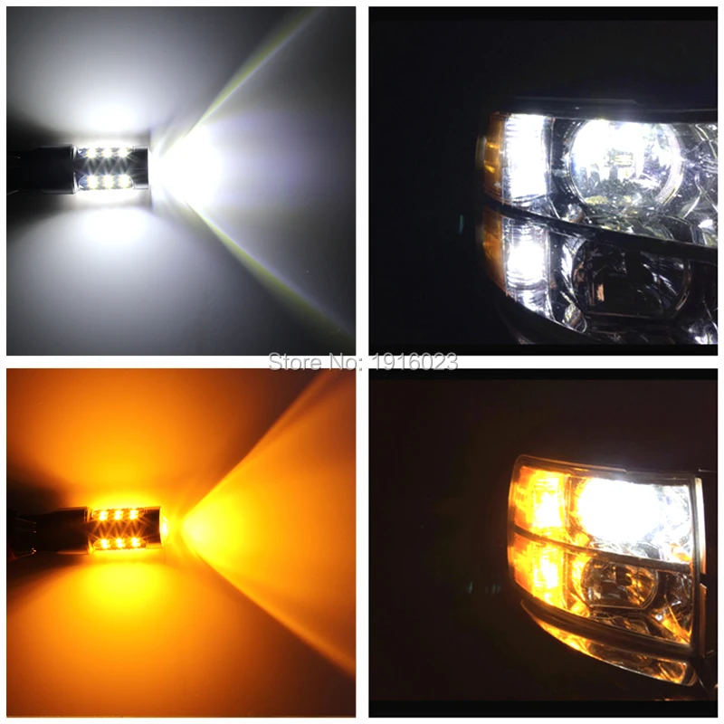 Zauleon 2pcs New Dual chips Color 7443 Switchback LED Bulb for Driving Light Turn Signal Lamp | Автомобили и мотоциклы