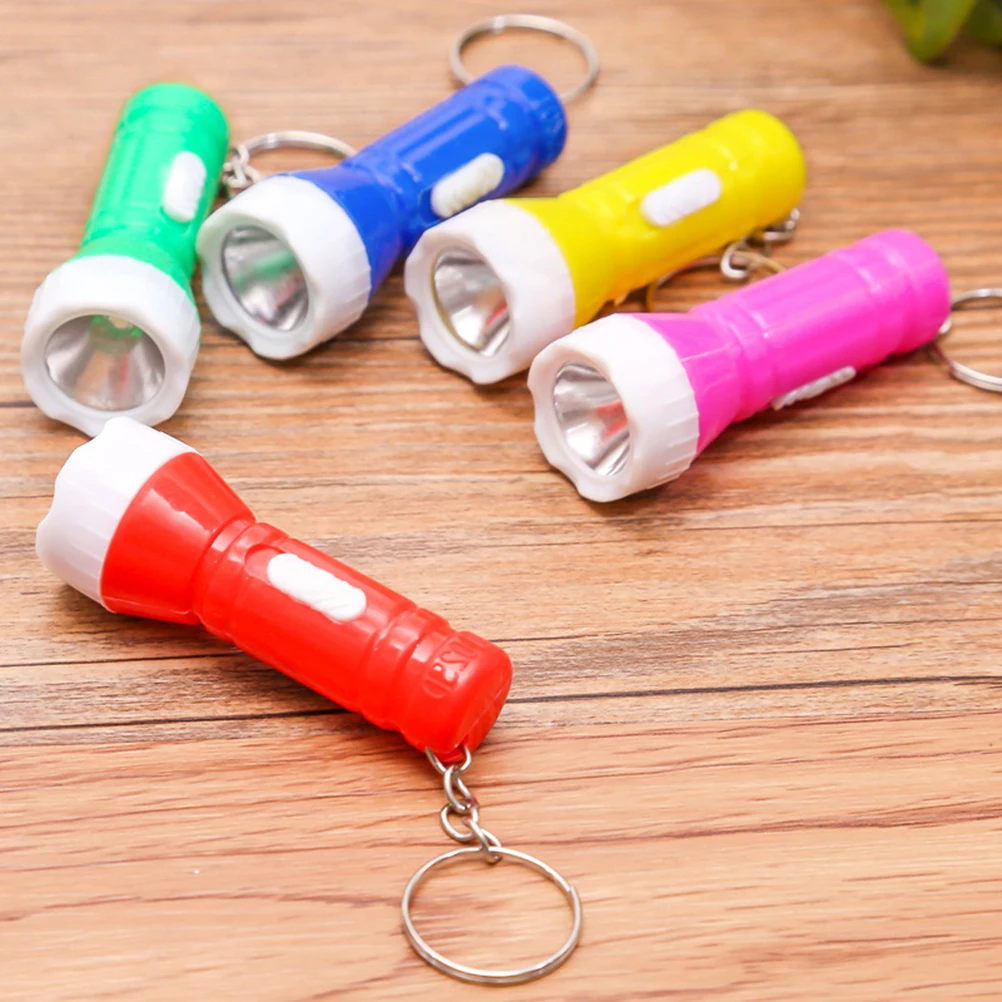 24 шт. светодиодный маленький брелок с фонариком Яркий пластиковый Брелоки