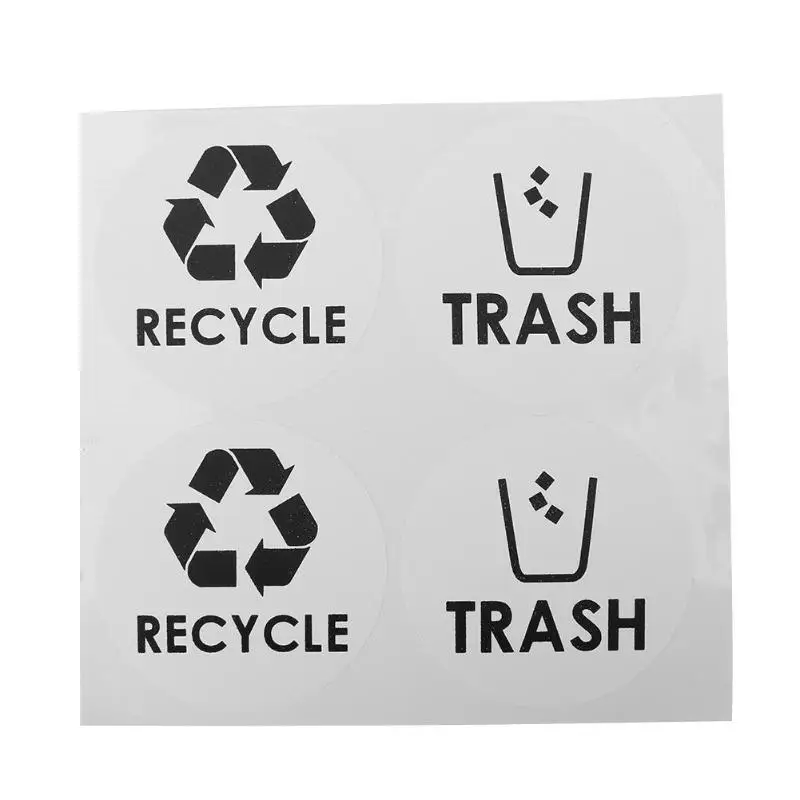 2 шт. общие отходы только печать корзины для мусора логотип наклейка переработка