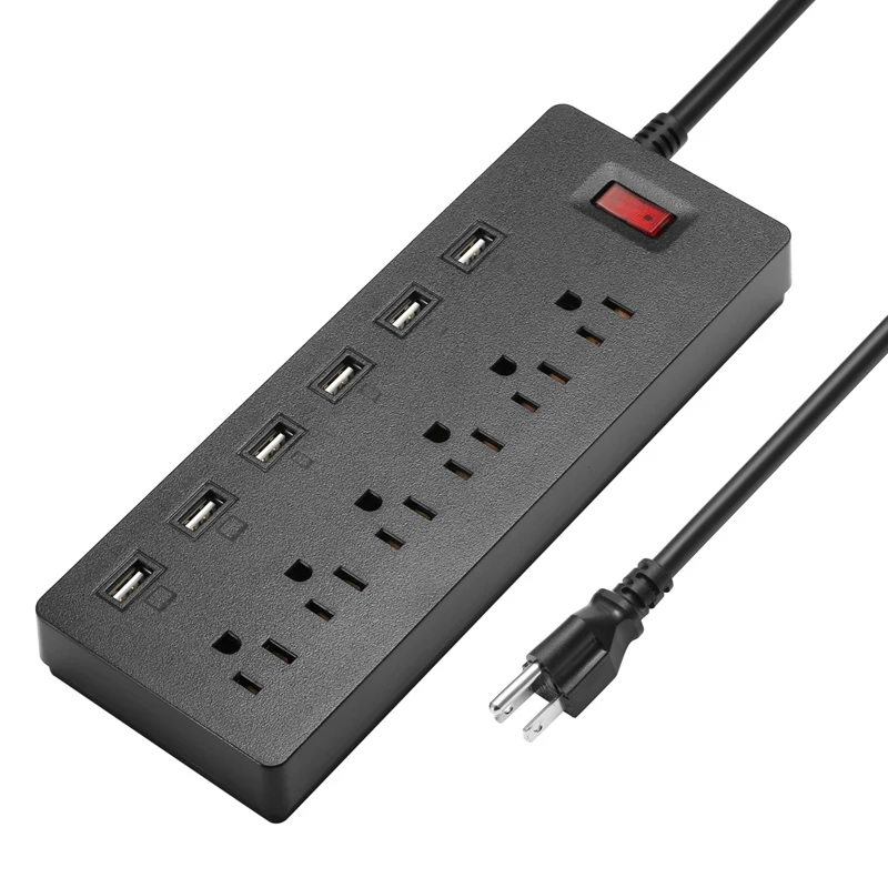 CLAITE 5V 2.4A 4 США AC Мощность разъем 6 USB розетки Газа защищенный свинцовый шнур