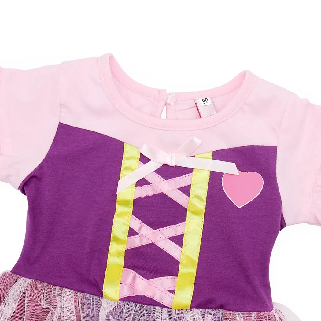 AmzBarley Girl Clothes Children Party Dress Rapunzel Princess Birthday Cosplay Carnival Costume summer Baby Volie dress | Детская одежда