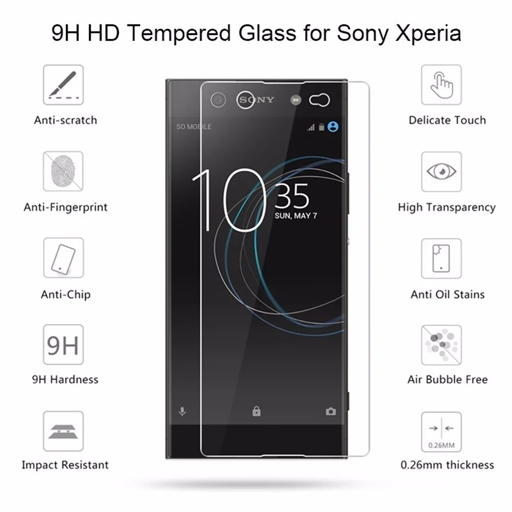 Премиум Защита экрана для SONY Xperia XA2 XA1 Ultra XZ2 XZ1 X Compact L1 L2 Закаленное стекло Защитная