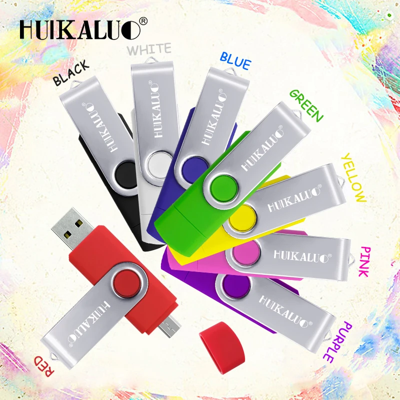 Металлический флеш-накопитель Huikaluo USB OTG 64 ГБ 32 мини-накопитель для