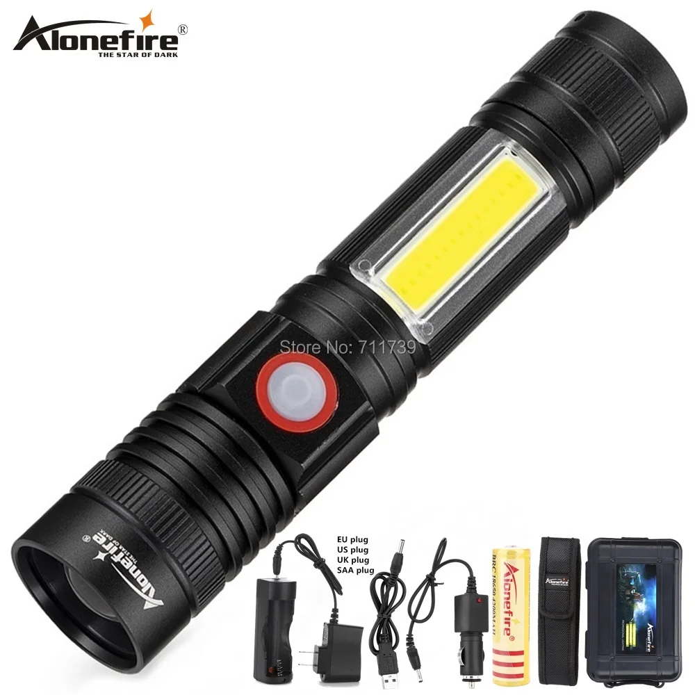 AloneFire X580 светодиодный cob фонарик XML T6 масштабируемый torch18650 Перезаряжаемый для