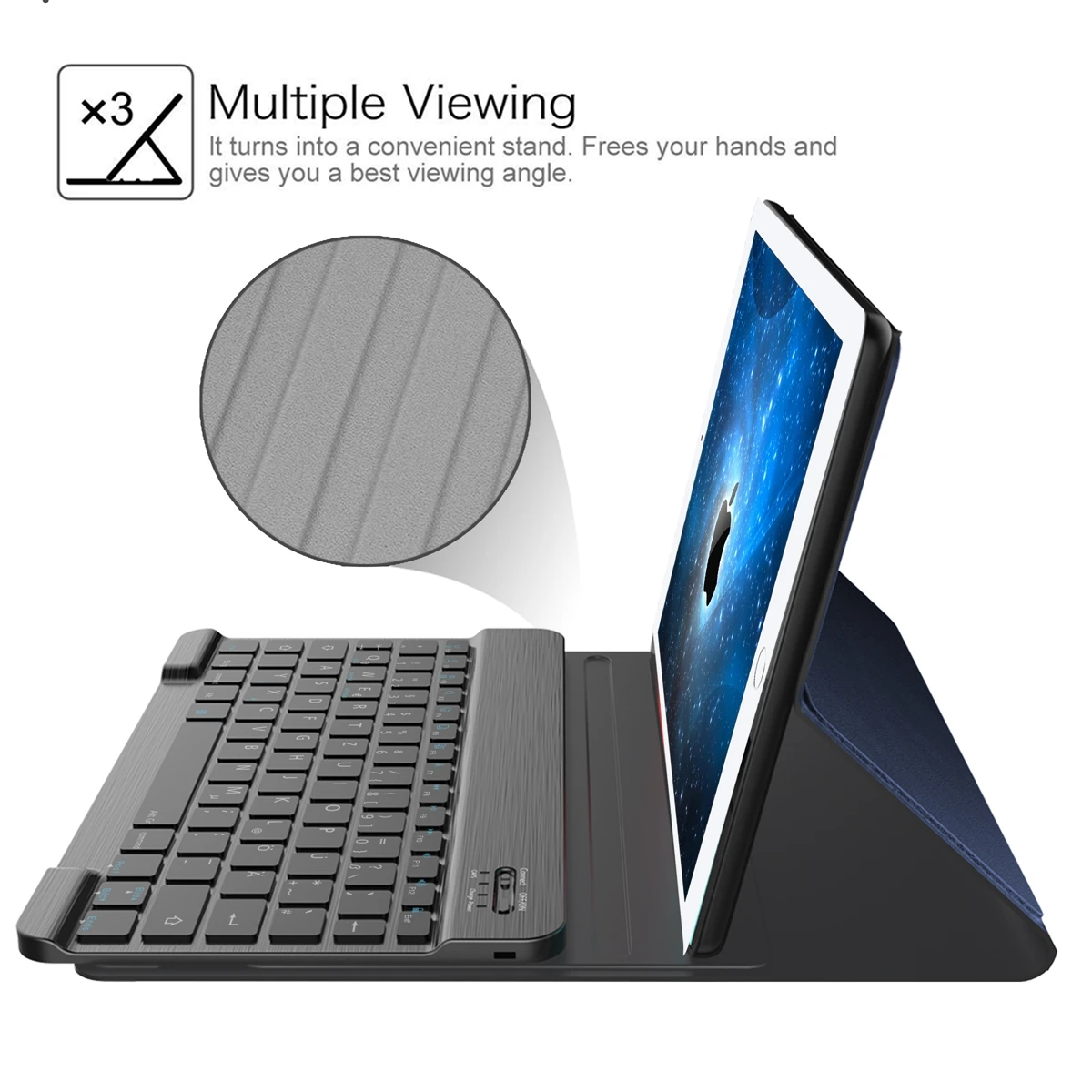 Для iPad 9 7 2016 Съемная планшетная клавиатура Bluetooth чехол PU кожаный для планшета