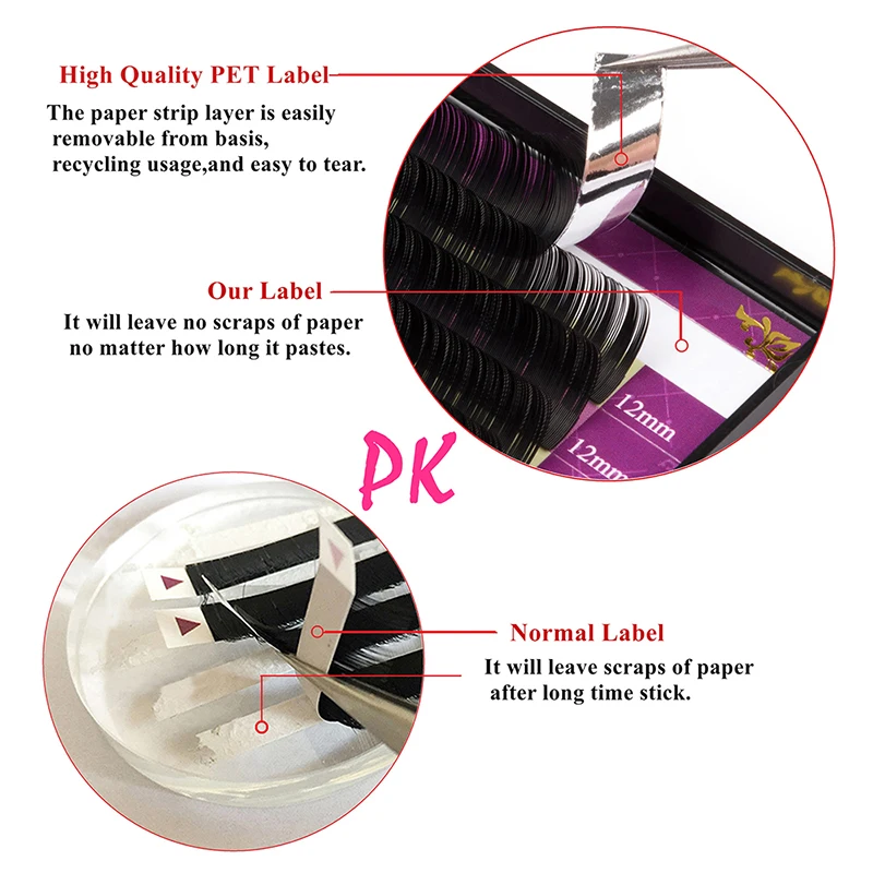 GLAMLASH 5 Чехлы/Лот 16 рядов высокого качества дешевые искусственный норковых ресниц