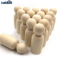 20pcs 35mm boy and girl wooden peg dolls unpainted figures diy arts crafts supplies kids baby toys christmas home decorations
