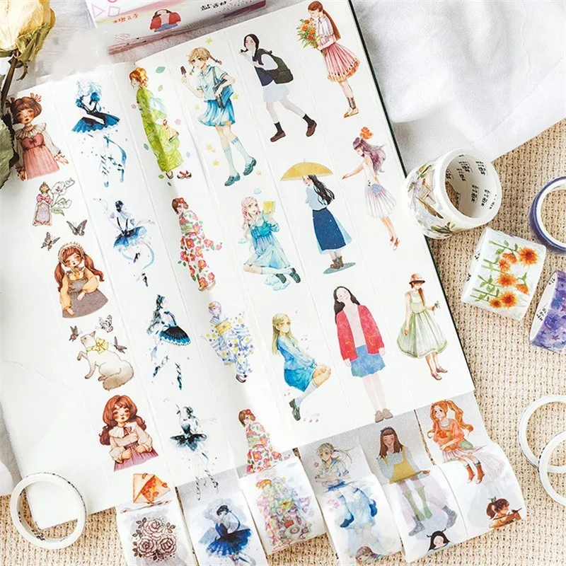 8 шт Красочные фольги Kawaii васи ленты Скрапбукинг набор маскировочной клейкой