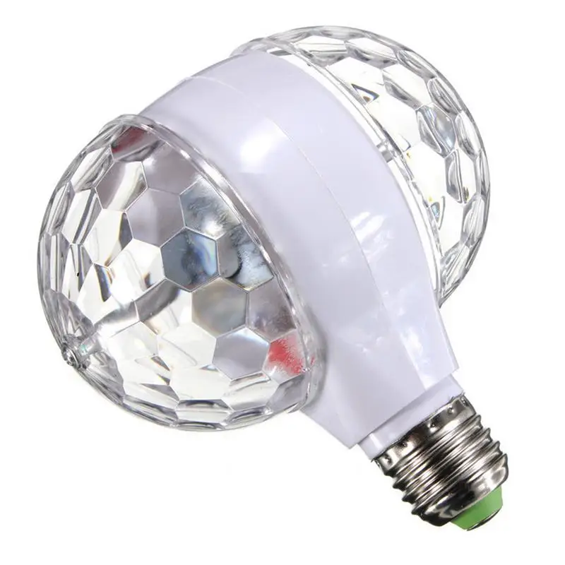 

E27 3W Colorful Rotating Dual-head Magic Ball Lights RGB LED Stage Lighting Xmas Party Effect Light LED KTV Bar DJ Disco Light