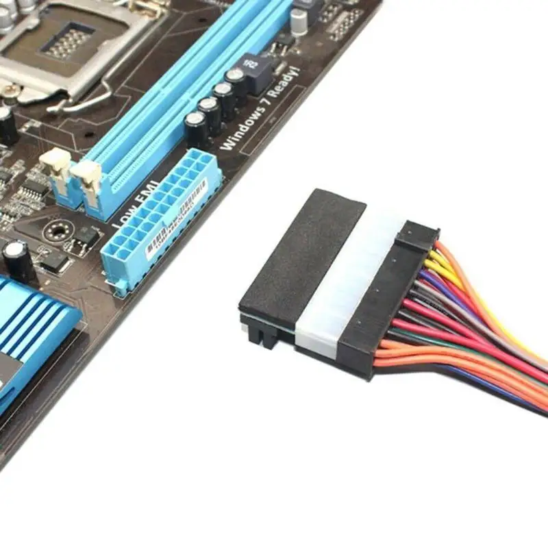 ATX 24Pin Женский к мужской 90 градусов адаптер питания для материнской платы разъем