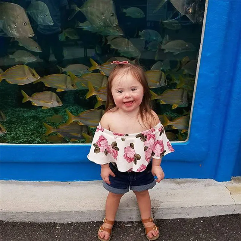 Комбинезон с открытыми плечами для новорожденных и маленьких девочек боди