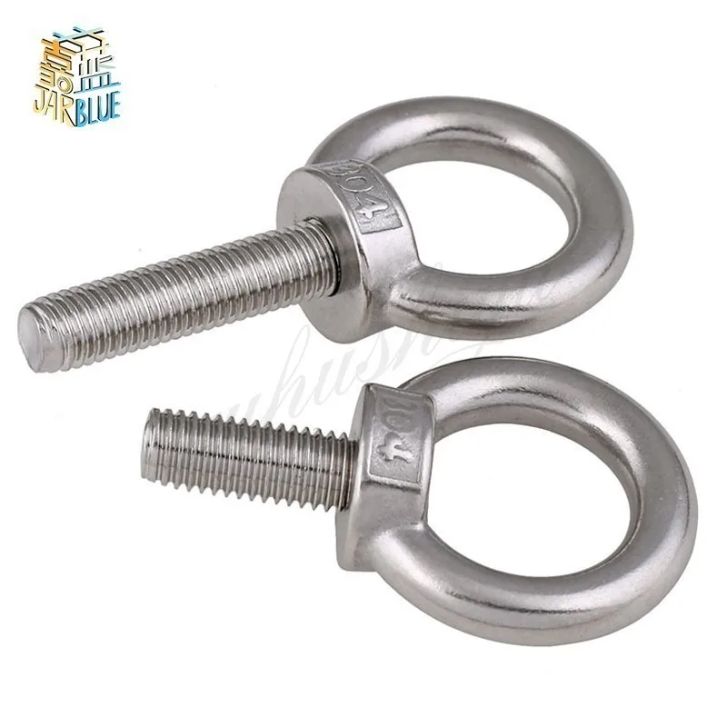 

1pcs M12*20/25/30/35/40/45/50/60/70 304 Stainless Steel 304ss DIN580 Male Thread Hook Marine Round Lifting Eye Ring Bolt Screw