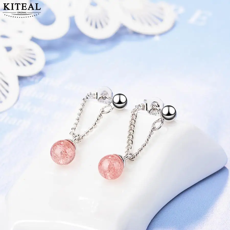 KITEAL NEW! Посеребренные женские серьги с треугольной цепочкой длинные красные