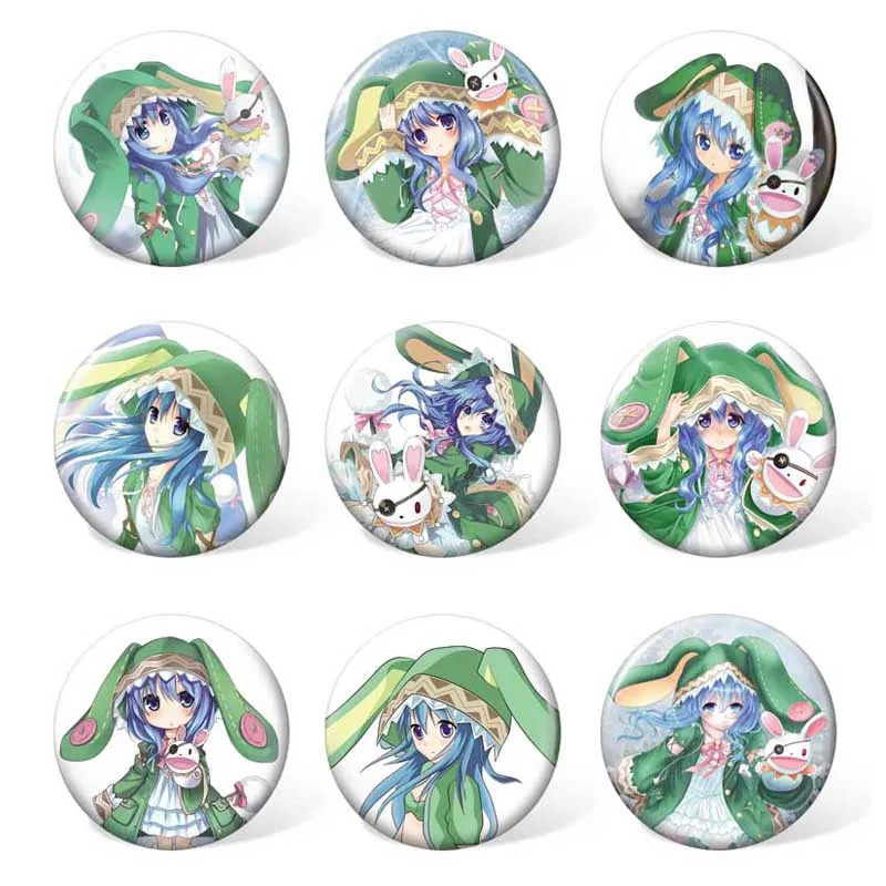 

9 pcs/lot Anime DATE A LIVE Badges Toys Brooch Model Pins for gifts Size 58MM