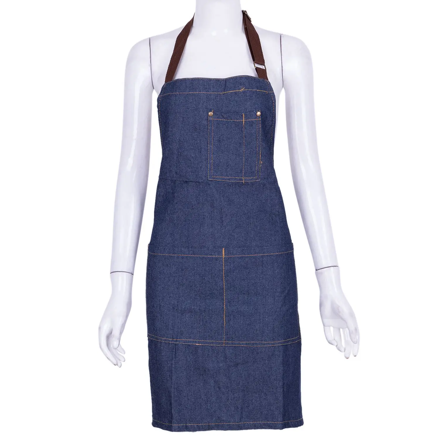 Aprons Cowboy Simple Antifouling Uniform Unisex Denim for Women Men's Kitchen Chef Cooking |