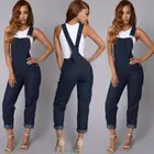 Комбинезон женский джинсовый, с высокой талией, свободный, размеры S, M, L, XL