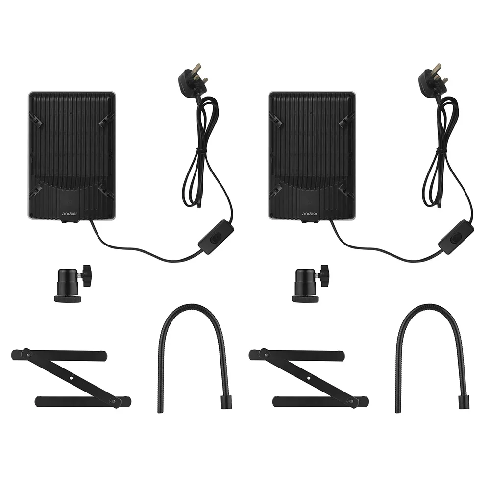 Andoer LED Video Light Kit Tabletop Rectangular Flexible Hose Base for Still Life Product Photography | Электроника