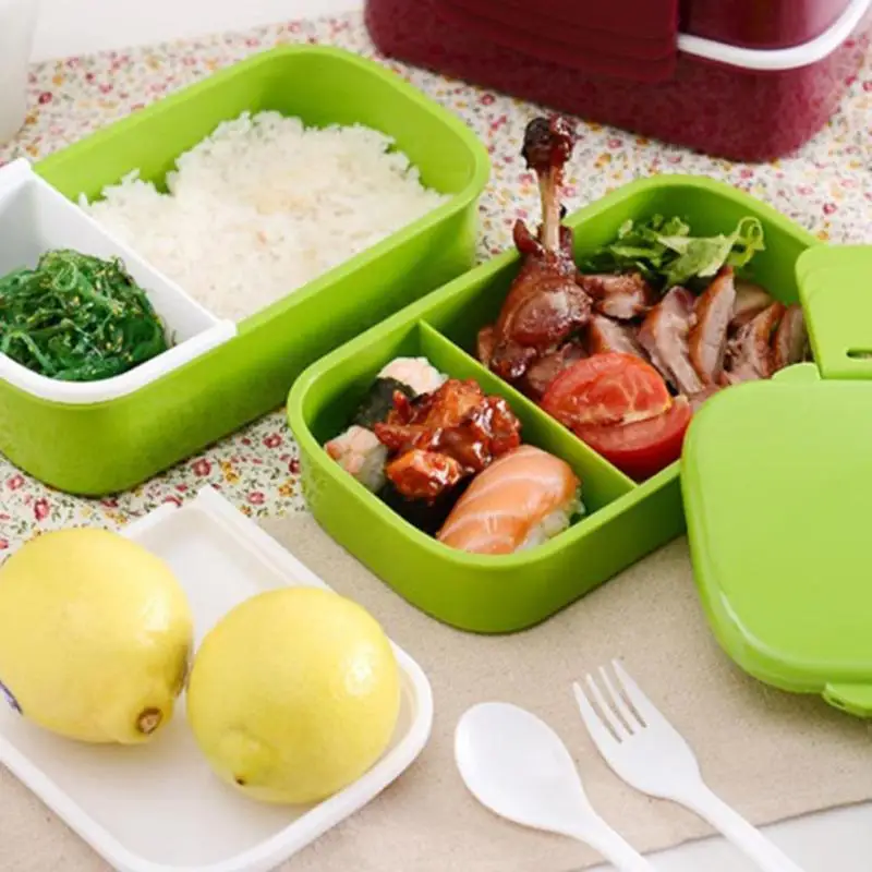1400 мл двухслойный пластиковый Ланч бокс микроволновая печь Bento box пищевой