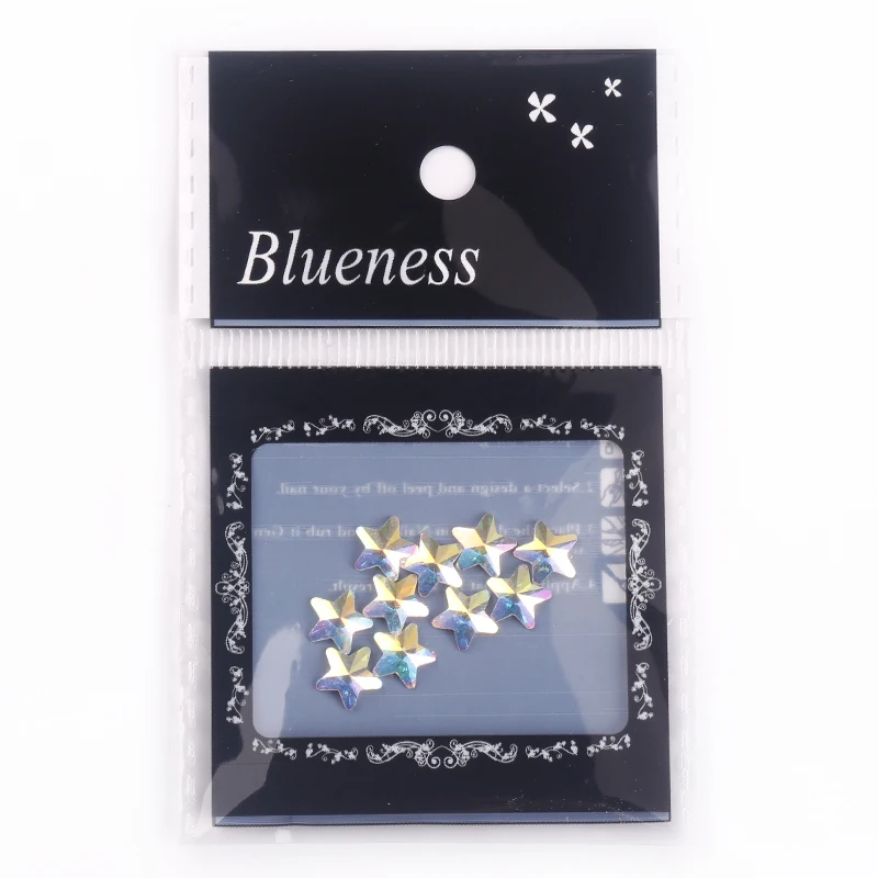 Blueness 10 шт./лот 3D маникюрные блестящие украшения для ногтей Звездные Стразы