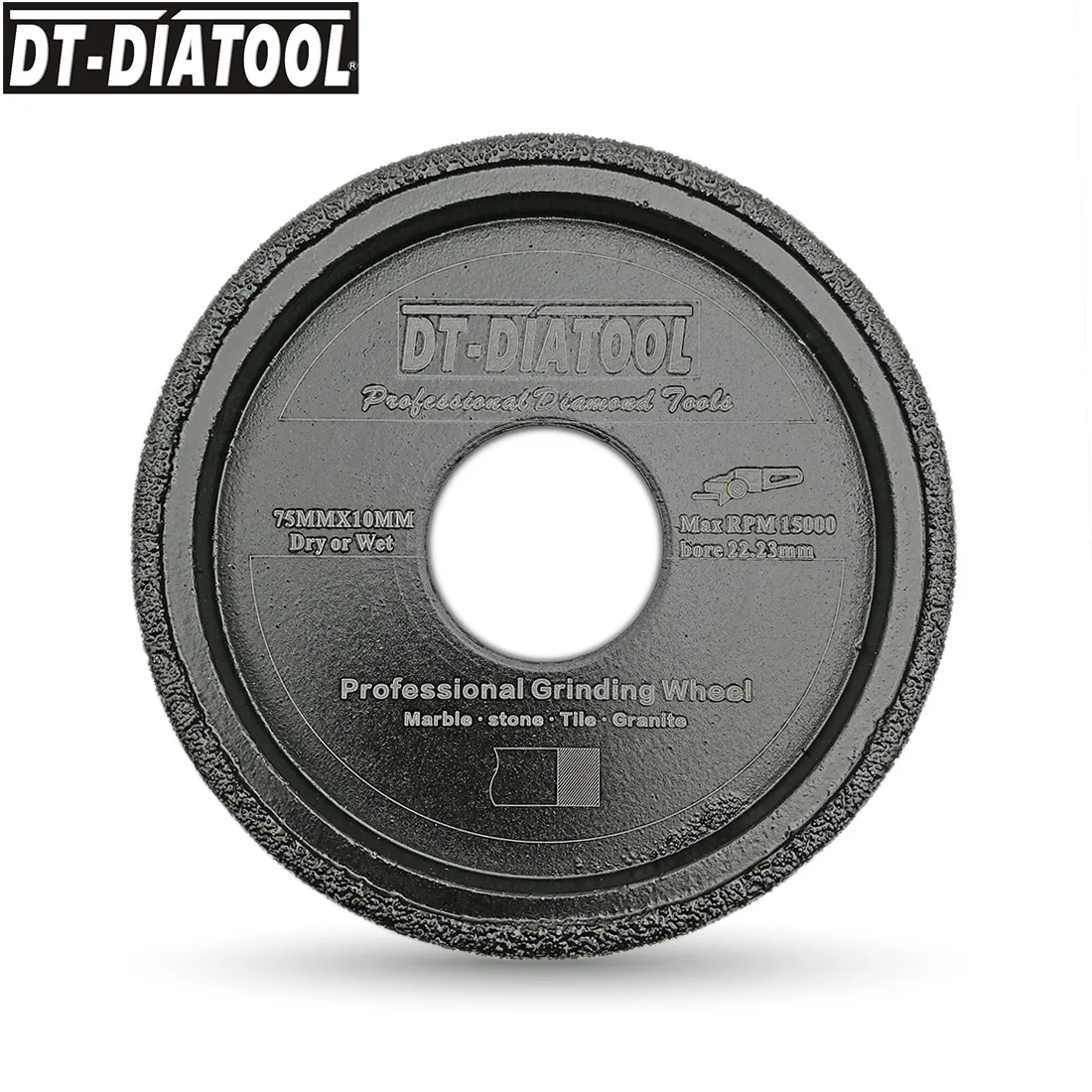 DT-DIATOOL 2 шт/pk Dia 75mmx10 вакуумная пайка алмазного шлифовального плоского колеса Арбор