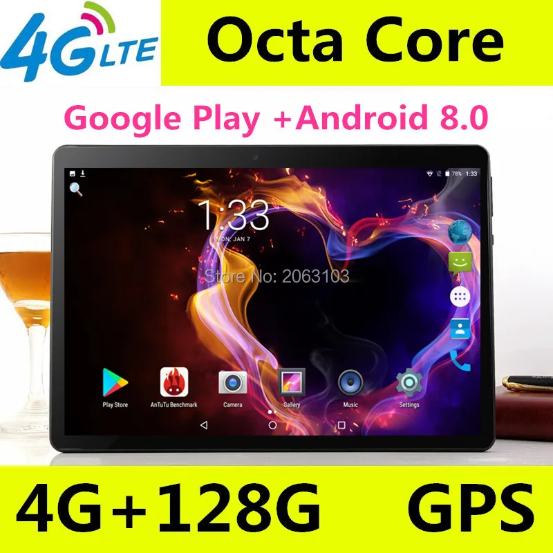 Android 8 0 OS Google Play Store 3G 4G LTE 10 дюймов MT8752 Восьмиядерный планшет 4 Гб RAM 128 ГБ ROM две sim
