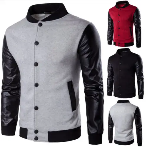 Thefound Новинка 2019 года для мужчин Кожаная Куртка Черный Slim Fit байкер мотоцикл