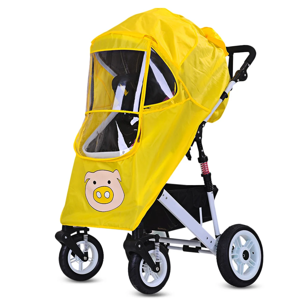 Baby Stroller Pushchair Pram Accessories Rain-Proof Wind-Proof Rain Cover For Outdoor Travel Cute Cartoon Pattern Parts | Мать и ребенок