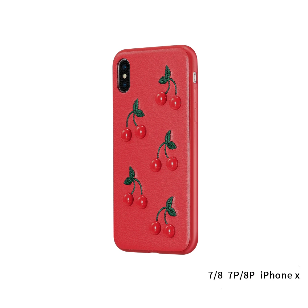 VNSTRIP INS Розовый Горячий 3D вышивка прекрасные фрукты вишня телефон чехол для iPhone 78