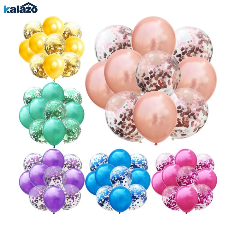 10Pcs12inch латекс красочные воздушные шары с конфетти надувной шар воздушный гелием