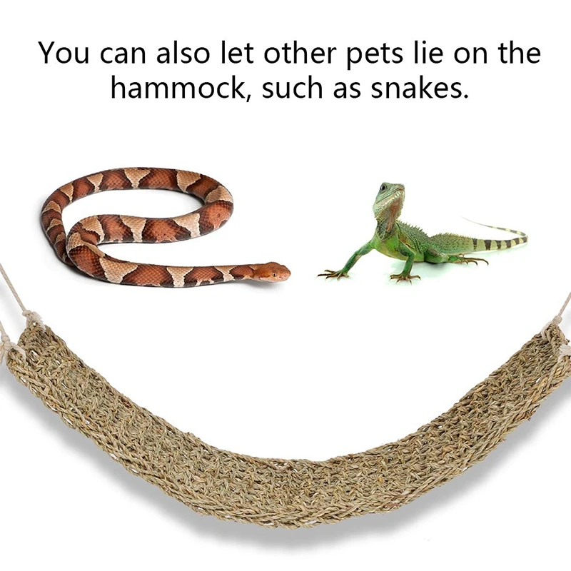 Рептильный шезлонг для ящериц "Bearded Dragon Hammock" из травяных волокон для гекконов, игуан и крабов-реклюзов.