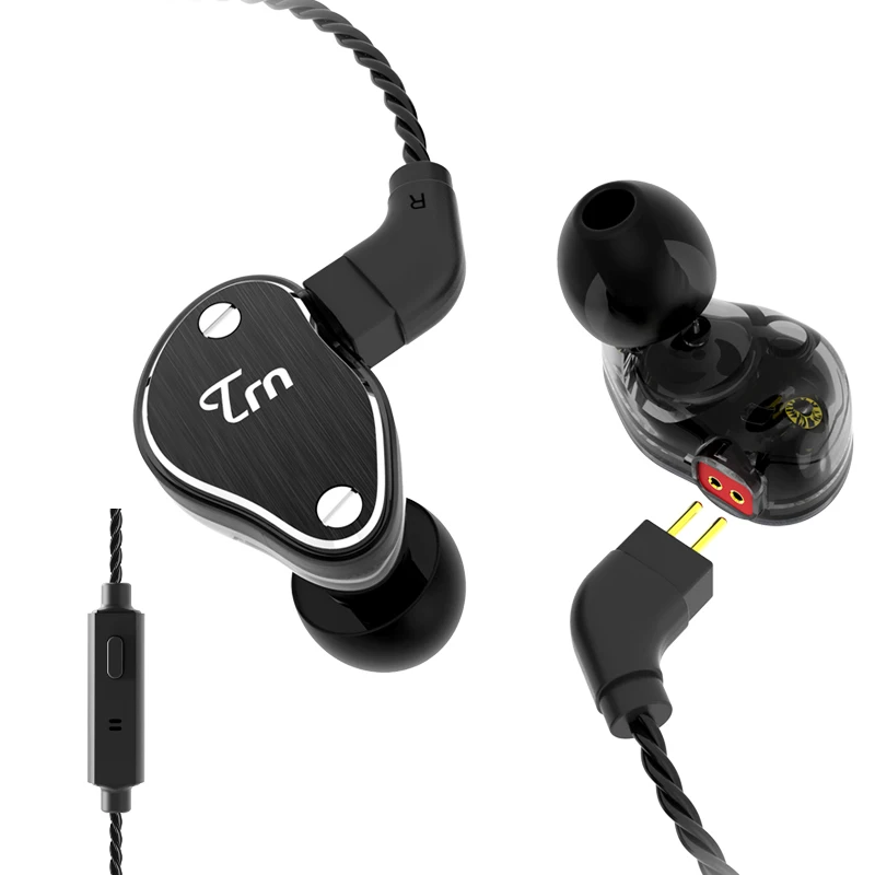 TRN V60 In Ear Earphone HIFI DJ Monitor Running Sport Wired With Microphone Earbuds Headset 2-Pin 0.75mm Detachable Cable | Электроника