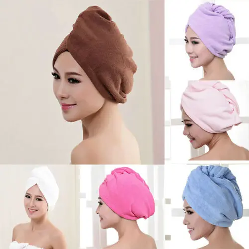 Quicky Dry Magic Microfiber Hair Quick Drying Dryer Towel Bath Wrap Hat Fast Shower Cap Turban | Дом и сад