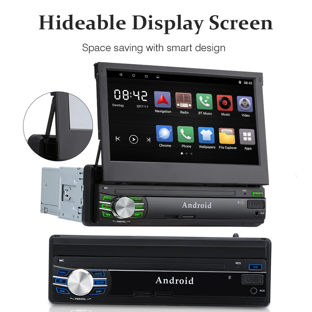 1 Din автомобильный Радио 7 &quotHD сенсорный экран Android 6 0 зеркальный дисплей