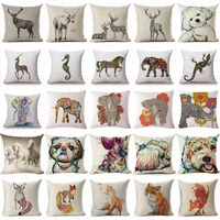 18 animal cotton linen pillow case pillow cover cushion case home soft room gifts single sides printing