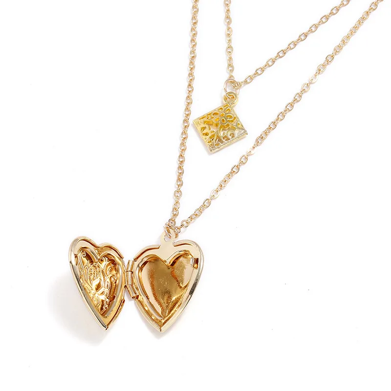 KingDeng Gold Necklace Long Link Chain Punk Necklaces Pendants Harajuku Gothic Heart Jewlery Hiphop Lover 2019 Valentine's day |