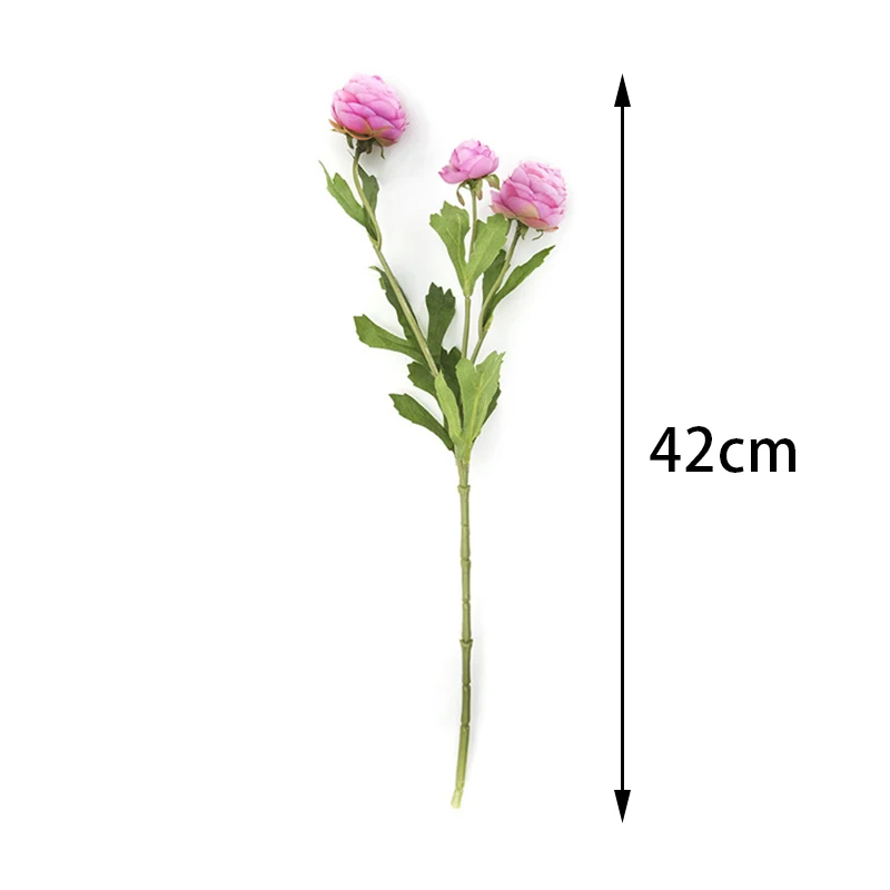 

1 Bouquet 3 Heads Artificial Fake Ranunculus Silk Flowers Party Dcor Nice Drop shipping