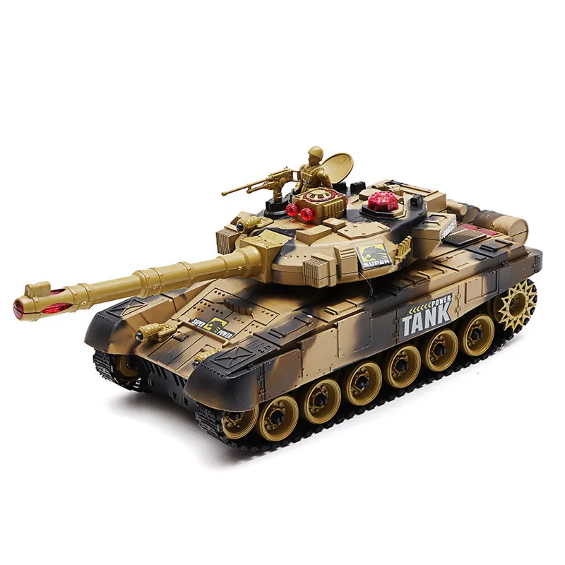 BB638 пластиковый 2 4G 10CH RC Танк с светильник звук игрушки