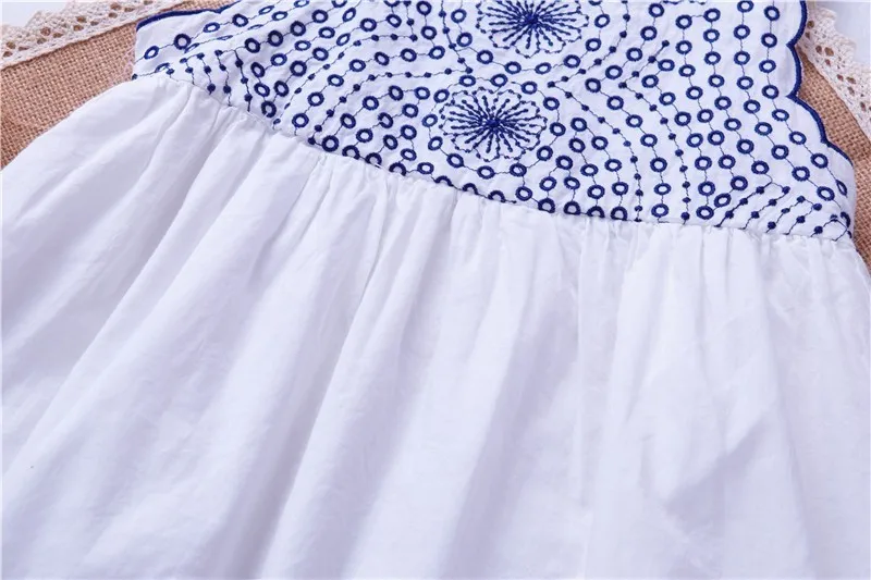 party embroidery dress baby clothes summer white smocked kids dresses for girls princess school children boutiques 69013 | Детская