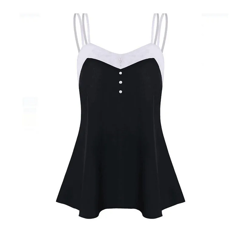 2019 Suit-dress Sexy Both Shoulders Camisole Button Dotted Skater Dress Women Summer Woman Oodji Fashion Female Sleeveless Hot | Женская