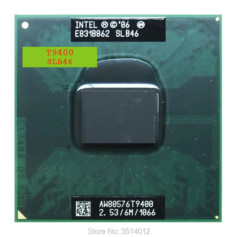 Процессор Intel Core 2 Duo T9400 SLB46 SLAYY 5 ГГц двухъядерный двухпотоковый ЦПУ 6 Мб 35 Вт Разъем
