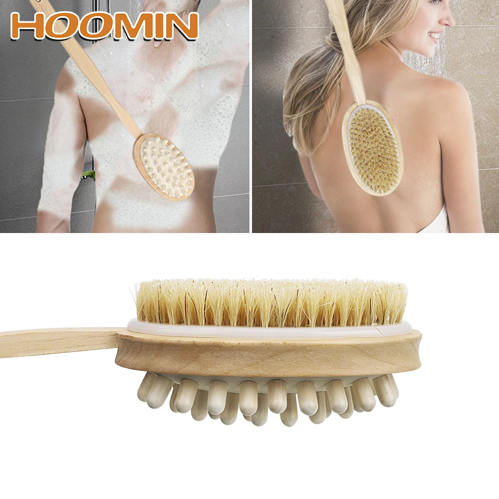 HOOMIN средство для удаления кутикулы с длинной деревянной ручкой|Банные щетки