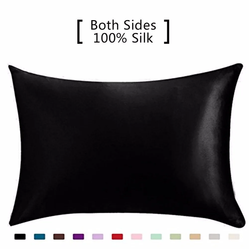 

100% 19mm pure silk pillow case with zipper14