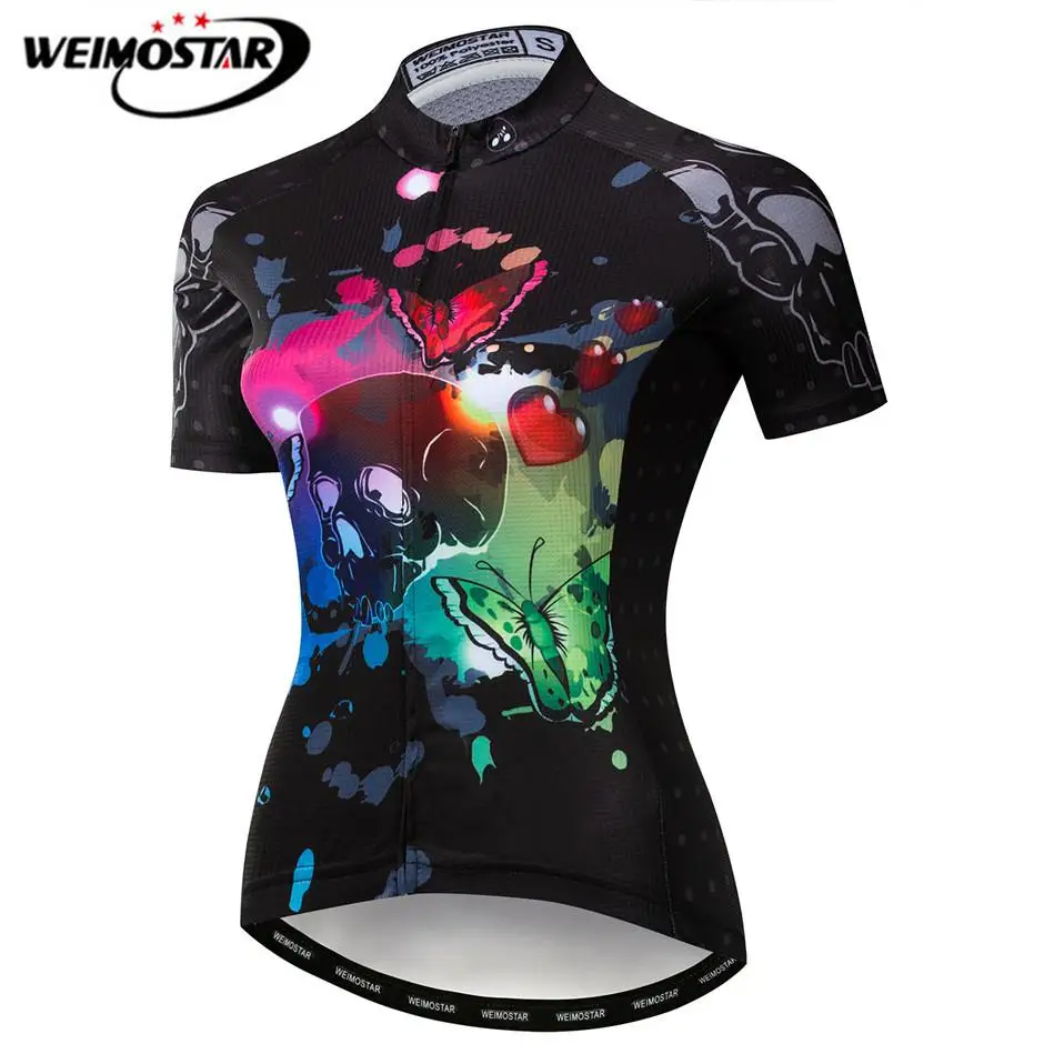 Женская футболка Weimostar из 100% полиэстера с коротким рукавом для езды на